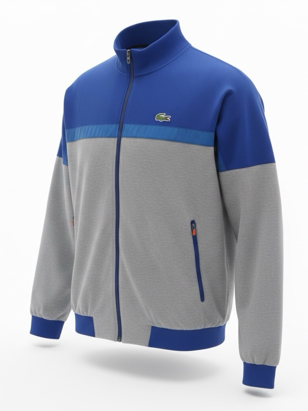 Lacoste Blue and Gray Zip-Up Track Jacket